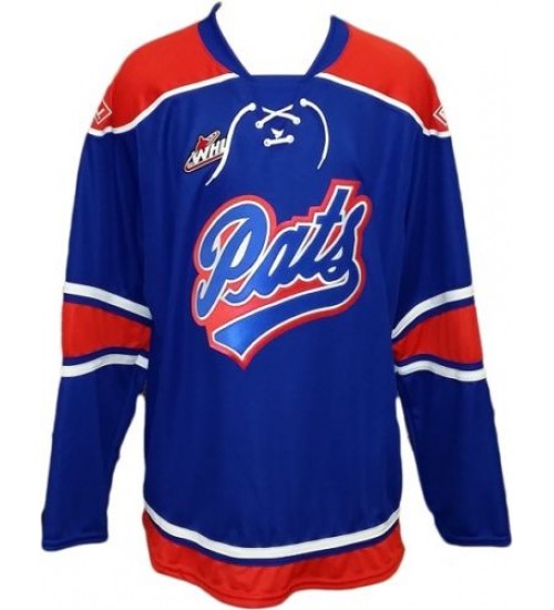 Custom WHL Regina Pats 2009 15 Road Hockey Jersey Blue